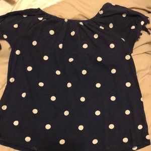 Navy Blue Cold Shoulder Shirt